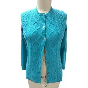Isaac Mizrahi Live Turquoise 100% Cashmere Sweater NWT XS